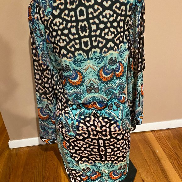 BEBE Beaded Cold Shoulder Mini Dress SZ S - Picture 9 of 10